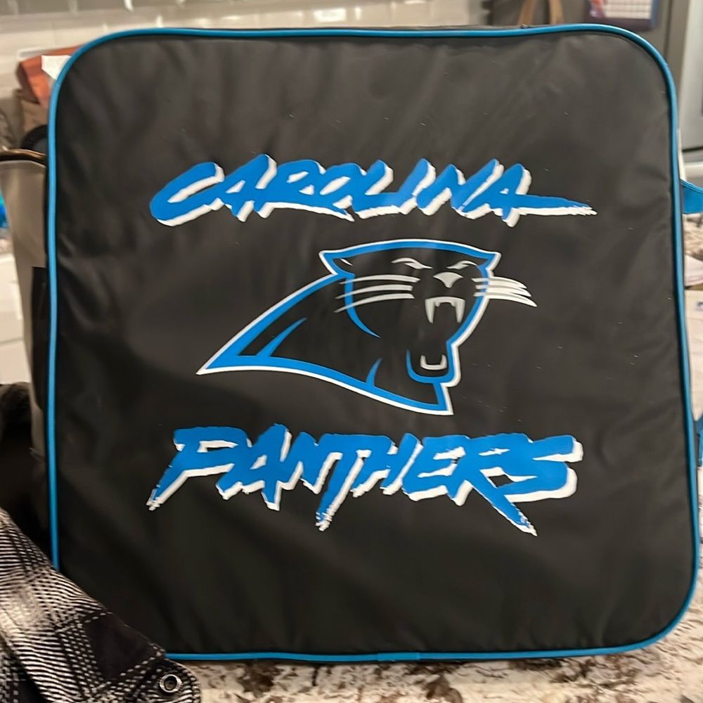Old school vintage retro seat cushion Carolina Panthers 🐆 with pouch
